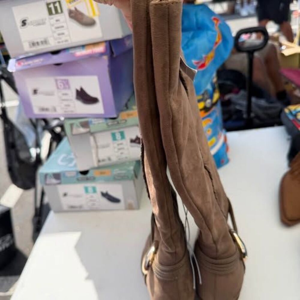 New Brown Suede-like Knee High Boots Size 7 - Picture 5 of 5
